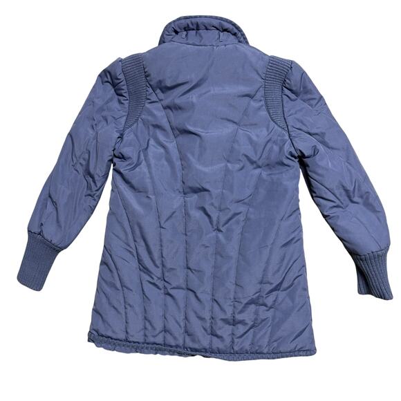 Vintage Quilted Snap Button Jacket‎ Size 10 Blue Women's Winter Coat - Picture 2 of 9